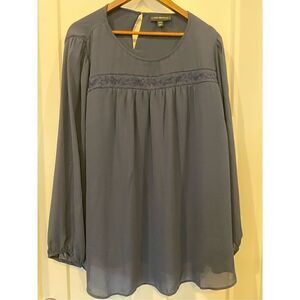 Lane Bryant Navy long sleeves blouse